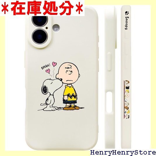iPhone16 用 ケース スヌーピー スマホケース す ワイヤレス充電対応 イフォン 16 レトロ ホワイト 2215