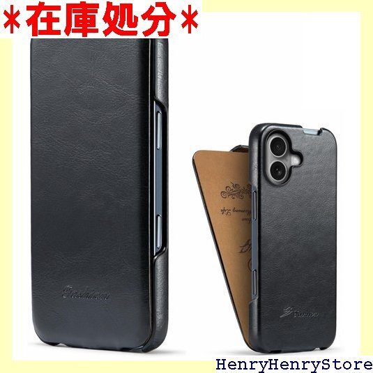 Lnobern スマホケース 対応iPhone 16 薄型 人気スマホ カバー レザー 黒 For iP16 2241