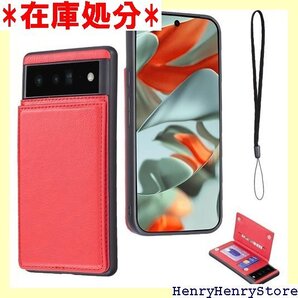 Cafma 対応 GOOGLE PIXEL 6A ケー 財布型 カバー レッド グーグル PIXEL6A Red 2553