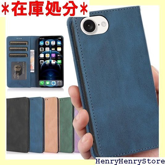 iPhone 16E ケース 手帳型 ストラップ 一本 ードケース カバー 落ち着いた色ケース レトロ ネイビー 2763