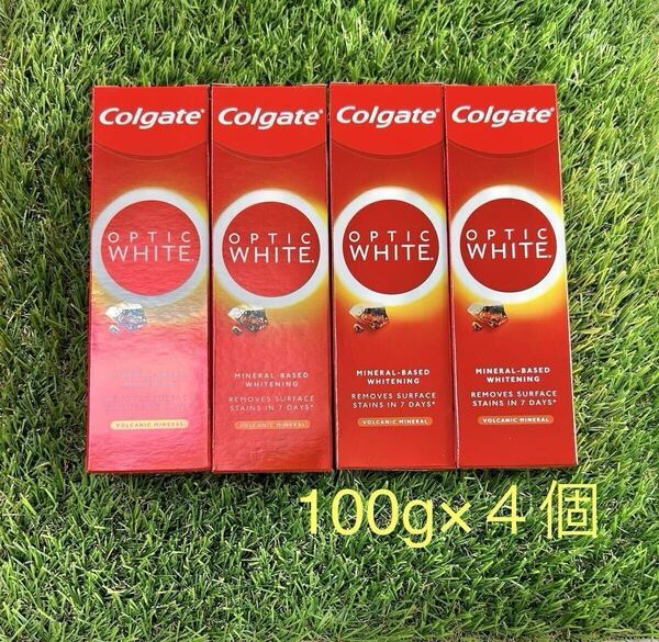 ※100g×4本 コルゲート Colgate オプティックホワイト ボルカニックミネラル ホワイトニング 歯磨き粉 送料込み