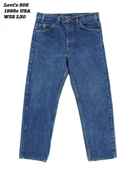 Levi's 505 INDIGO DENIM PANTS USA 1995s W32 L30 LS24141 リーバイス デニムパンツ アメリカ製 1990年代 インディゴデニム ジーンズ