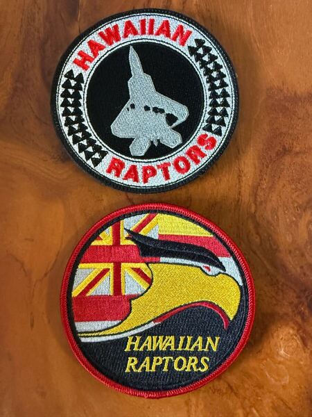 HAWAIIAN RAPTORS ハワイアン ラプター 2枚 部隊パッチ F-22 RAPTOR ヒッカム 米空軍 嘉手納 岩国 ロッキードマーティン ボーイング