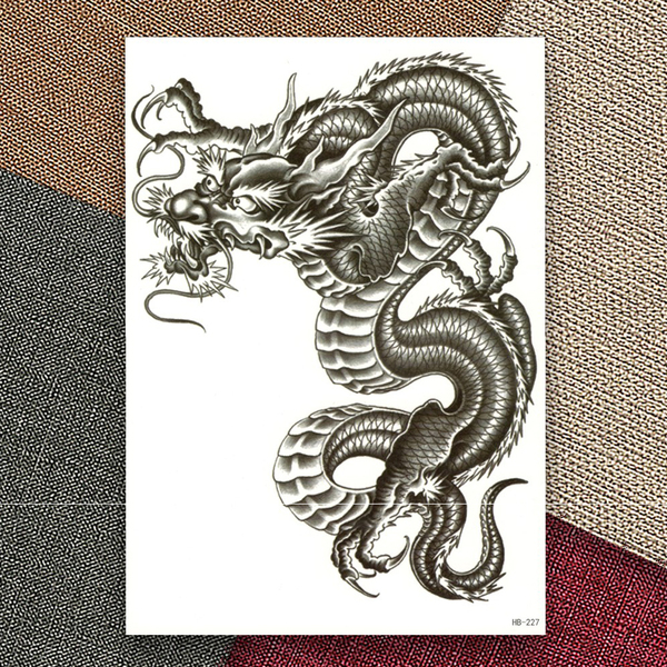 タトゥーシール リアル 飛竜 竜 龍 和 ドラゴン 入れ墨 刺青 オマケ付
