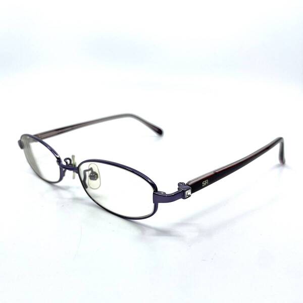 SONIA RYKIEL ソニアリキエル度入り 眼鏡 メガネフレーム フルリム フレームパープル系 つるレッドブラウン系 ラインストーン SON-009