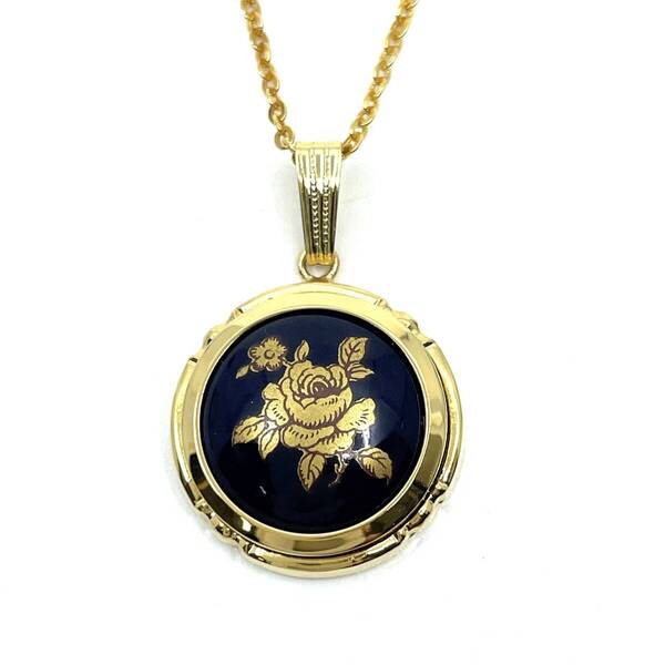 【美品】LIMOGES リモージュ ゴールド ネックレス 花 フラワーモチーフ ラグジュアリー エレガント チェーン全長 約40cm
