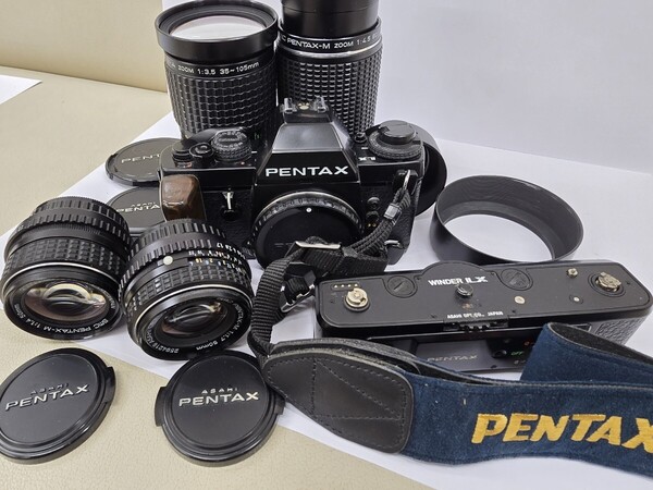 PENTAX LX後期型+標準レンズ2本+標準&望遠ズーム+ワインダーのセット