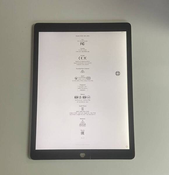 中古 純正品 iPad Pro 12.9 インチ 第1世代 (2015) フロントパネル 画面 液晶 修理 交換 、カラー黒 ジャンク