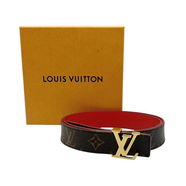 【良品】ルイヴィトン LOUIS VUITTON M9498 ベルト モノグラム サンチュール LVイニシアル 80/32 リバーシブル