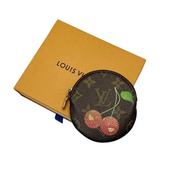 【良品】ルイヴィトン LOUIS VUITTON M95043 モノグラムチェリー ポルトモネロン コインケース キーリング付き キーケース 小銭入れ 村上隆