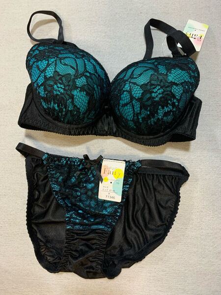 D65M フェアリー レース ブラ&ショーツセット ブルー