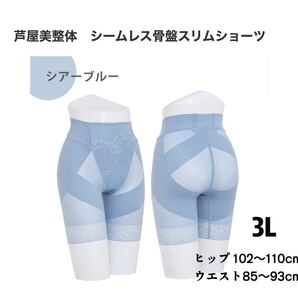 芦屋美整体 シームレス骨盤スリムショーツ 3Lサイズ シアーブルー