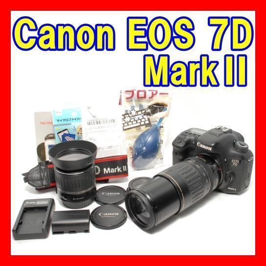 動作確認 初心者おすすめ スマホ転送ケーブル付き キャノン Canon EOS 7D Mark Ⅱ ダブルレンズキット