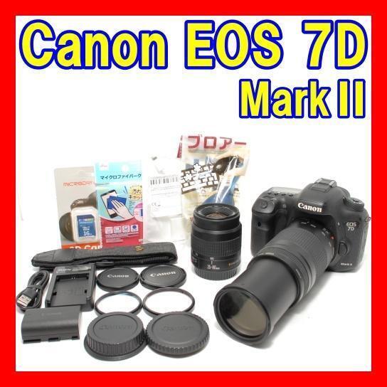 優良品 スマホ転送ケーブル付き キャノン Canon EOS 7D Mark Ⅱ ダブルズームキット 初期不良返金保証