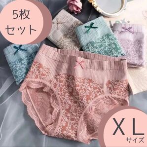 XLサイズ レディース ショーツ 5枚セット ハイウエス 温活 パンツ 下着 伸縮性 洗い替え
