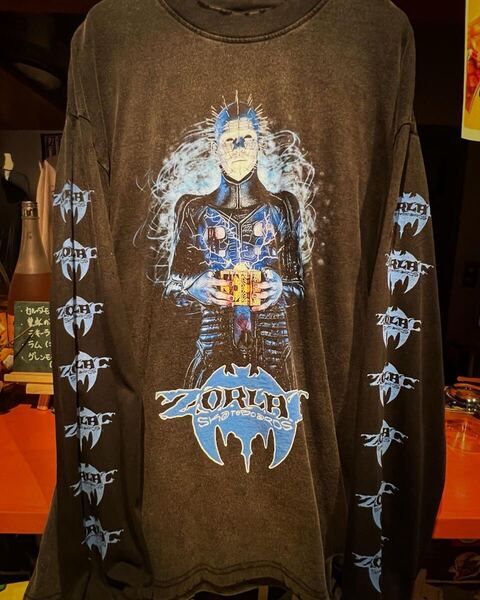 【ブート】ZORLAC ピンヘッド ロンT XL 両面プリント ZOMBU風 HELLRAISER ホラースケート 黒 希少デザイン