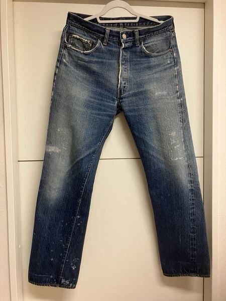 70's LEVI'S 501 デニムパンツ 66前期 刻印6 75年 赤タブ欠損 リペア有 実寸W32 USA製 送料無料 リーバイス ヴィンテージ