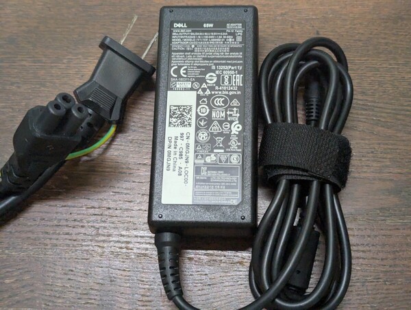 DELL 純正 65W 19.5V3.34A ACアダプタ- LA65NS2-01 /丸ピン4.5㎜コネクタ-