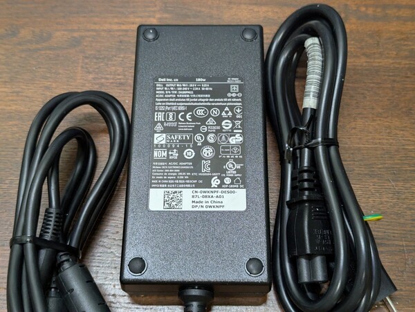 DELL 純正 180W 19.5V 9.23A ACアダプター DA180PM111 /丸ピン7.4㎜コネクタ-