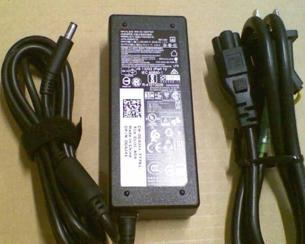 DELL 純正 65W 19.5V3.34A ACアダプタ- HA65NS5-00 / 丸ピン4.5㎜コネクタ-