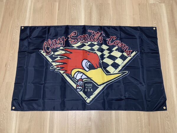 クレイスミス 特大フラッグ バナー 約150×90cm タペストリー 旗 ガレージ装飾 アメリカン アメ車 ホットロッド ハーレー 旧車