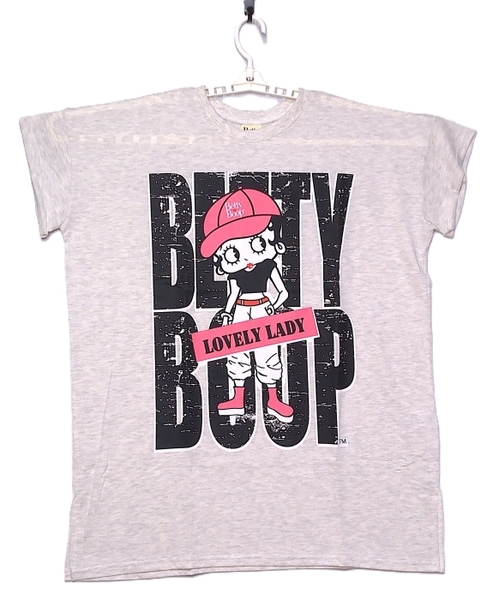 即決■★Betty Boop /ベティ・ブープ★■ゆるTシャツ:SIZE=レディース M-L