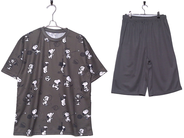 即決■★PEANUTS★■スヌーピー・ドライTシャツ+パンツ:SIZE=L