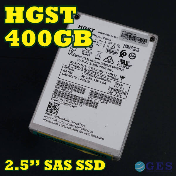 【700】HGST 2.5インチSSD(SAS) 400GB HUSMR3240ASS204 SAS接続【中古品/送料込み/Yahoo!フリマ購入可】