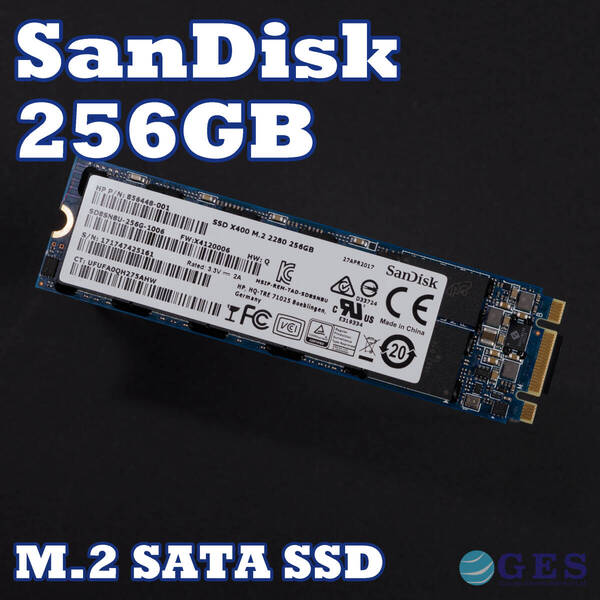【SDm2-X905】SanDisk M.2 SSD 256GB X400 SD8SN8U-256G-1006 M.2 SATA 2280【動作中古品/送料込み/Yahoo!フリマ購入可】