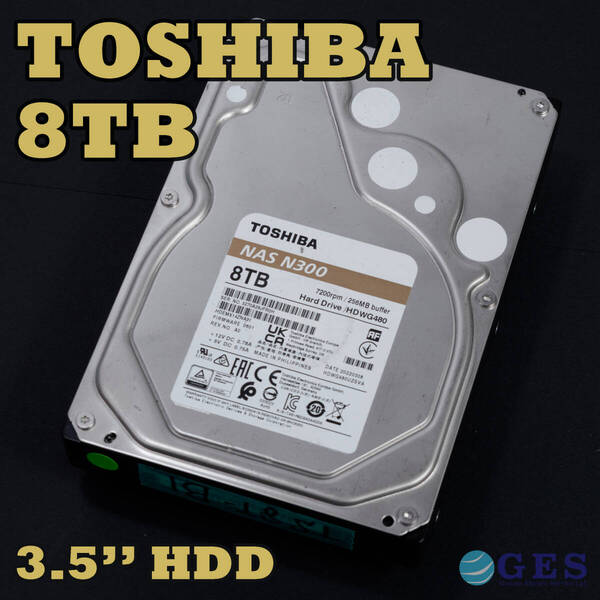 【TS8T-B1】TOSHIBA 東芝 3.5インチHDD 8TB N300 HDWG800【動作中古品/送料込み/Yahoo!フリマ購入可】
