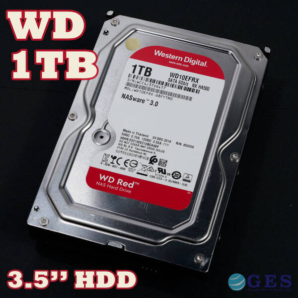 【WD1T-901】Western Digital WD Red 3.5インチHDD 1TB WD10EFRX【動作中古品/送料込み/Yahoo!フリマ購入可】