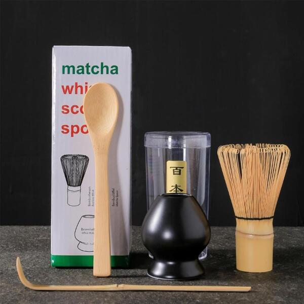 茶道具 茶筅 茶せん 100本立・くせ直し・茶杓・茶さじ お抹茶 4点セット