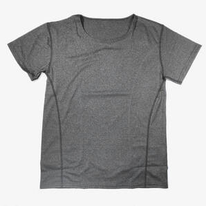 新品 レディース ヨガウェア 黒 (Dグレー) Lサイズ Tシャツ ヨガシャツ 半袖 トレーニング スポーツ フィットネスウェア インポート
