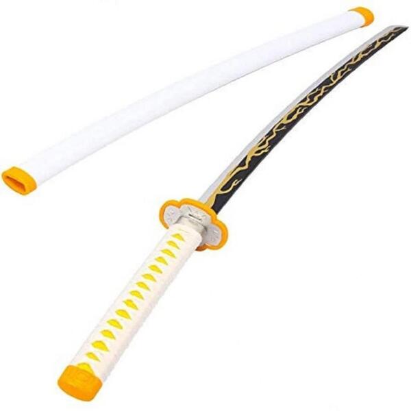新品 おもちゃ 子供 鬼滅の刃 日輪刀 模造刀 模擬刀 我妻善逸 ベルト付き