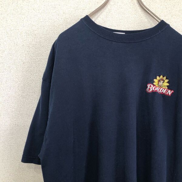 ギルダン tシャツ 刺繍 ワンポイント ネイビー アメリカ古着 XL 901