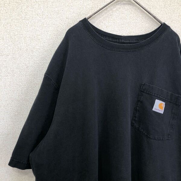 カーハート tシャツ フェード ブラック アメリカ古着 2XL相当 1082