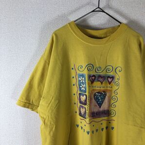 ギルダン tシャツ プリント デザイン ハート アメリカ古着 L 1178