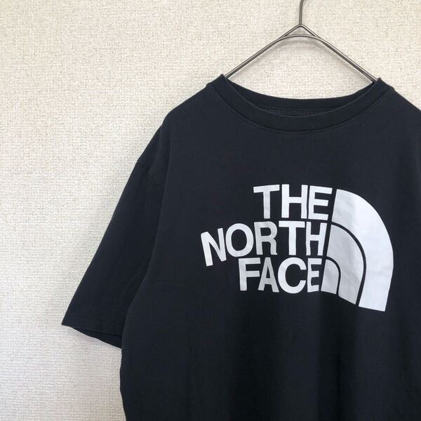 ノースフェイス tシャツ ロゴ ブラック アメリカ古着 M 1314
