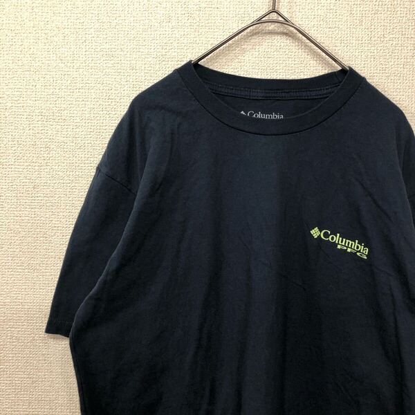 コロンビア tシャツ バックプリント ロゴ アメリカ古着 L 1363