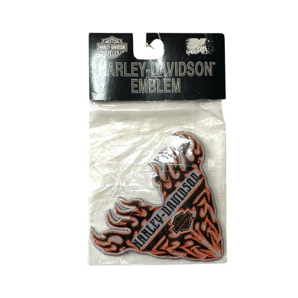 未使用 Harley-Davidson 90s 00s ビンテージ ワッペン パッチ 刺繍 アイロン ハーレーダビッドソン ファイヤーパターン フレイム