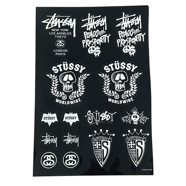 ステューシー 00s STUSSY ビンテージ ステッカー グッドイナフ 藤原ヒロシ アンダーカバー OLD 黒タグ シール デカール 防水 スカル