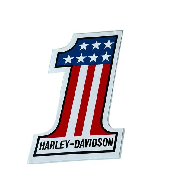 90s USA製 Harley-Davidson ハーレーダビッドソン ビンテージ ステッカー デカール シール No1 ロゴ ナンバーワン