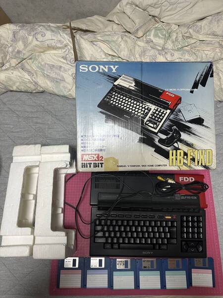 MSX MSX2 HB-F1XD 本体 箱 FD付き ベルトレスドライブ SONY ソニー 動作確認済み HIT BIT コンデンサ交換 送料無料