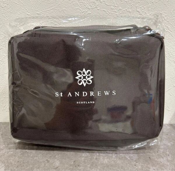 【新品】St ANDREWS/セントアンドリュース ゴルフ オリジナル収納ポーチ ブラウン 非売品 ノベルティー