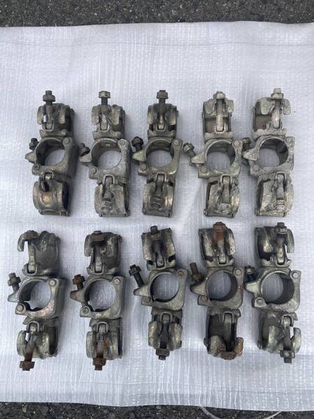 【送料込】中古現状 10個セット 直交自在 3連クランプ