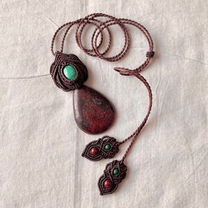 ジャスパーとマラカイトのペンダント (PEー591)