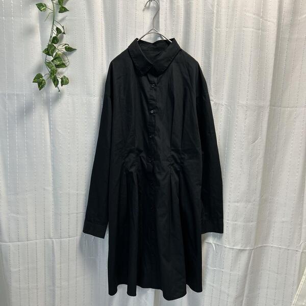 【ジーユー GU】 シャツワンピース (L) 黒