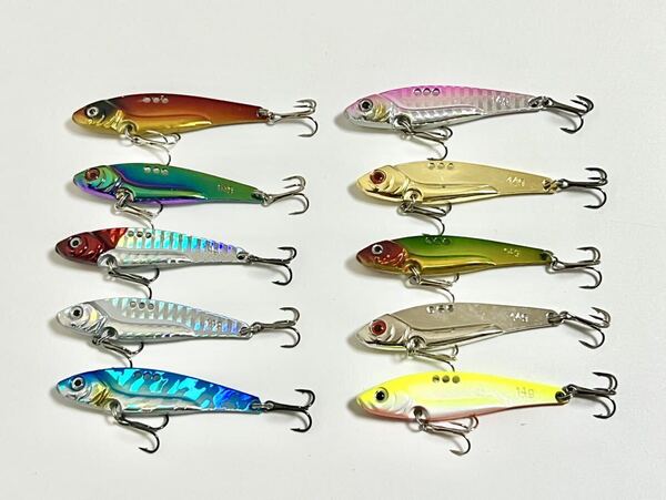 No.58 バイブレーション 鉄板バイブ 激安 10個セット 14g シーバス ヒラメ 青物 ルアー