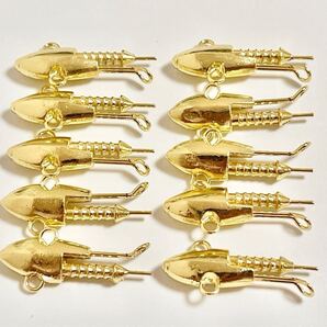 No.158 ジグヘッド 27g 金色 10個セット シーバス フラットフィシュ ハンドメイト バイブレーション お徳用 オリジナル