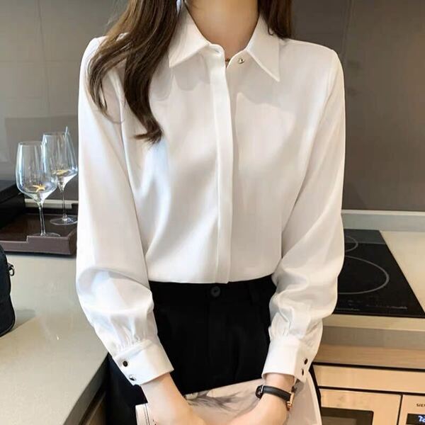 ブラウス ワイシャツ Mサイズ カッターシャツ ドレスシャツ レディース 事務服 ビジネスシャツ ノーアイロン 形態安定ストレッチ